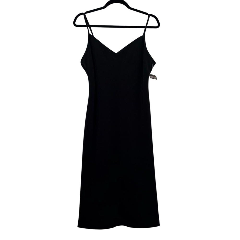 NWT Donna Ricco Midi LBD Little Black Dress Size 10 Sleeveless Made USA
